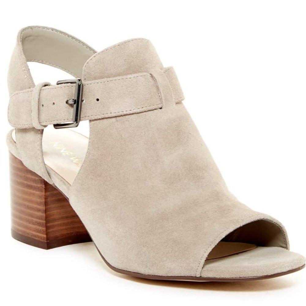 NINE WEST Ganci Suede Block Heel Sandal